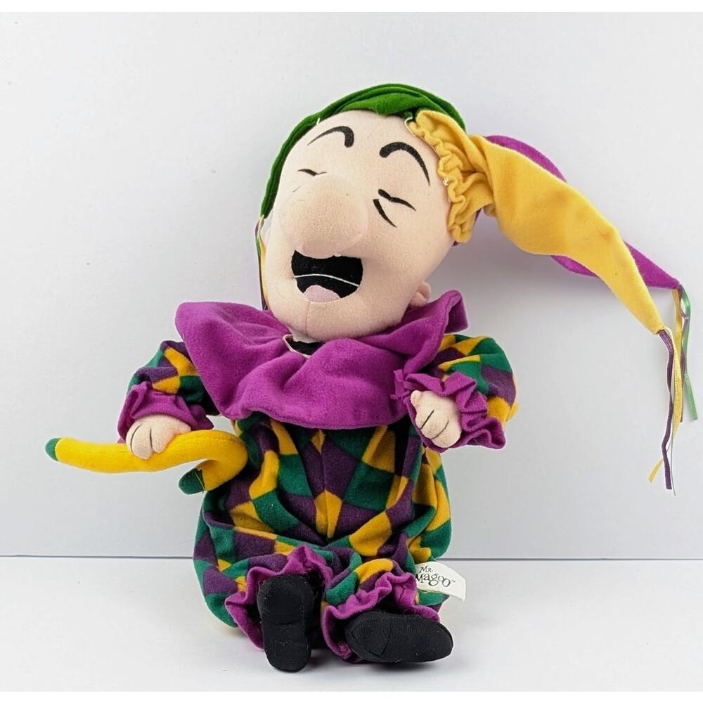 Mr Magoo Jester Plush Doll 9” Mardi Gras Clown Toy Factory 2002